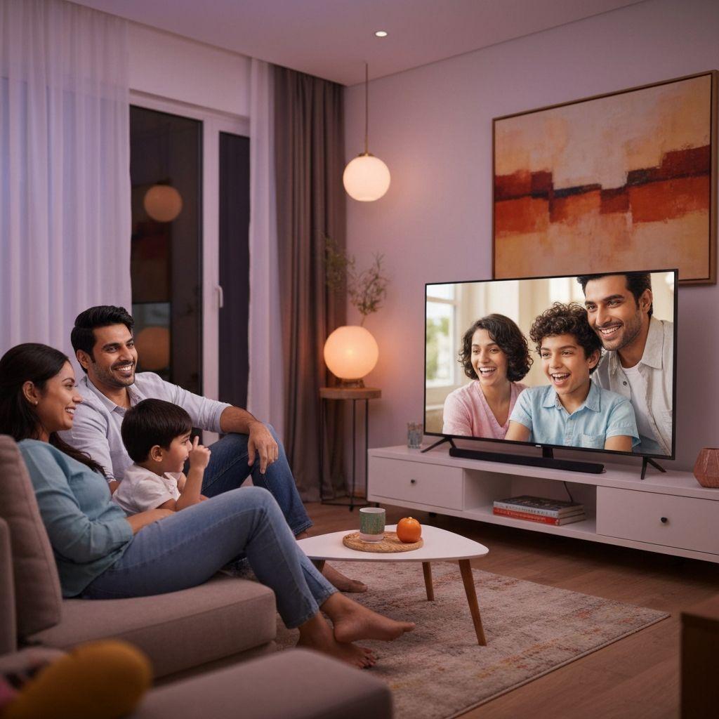 Family watching CTV content