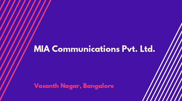 MIA Communications Pvt. Ltd. in vasanth nagar, bengaluru