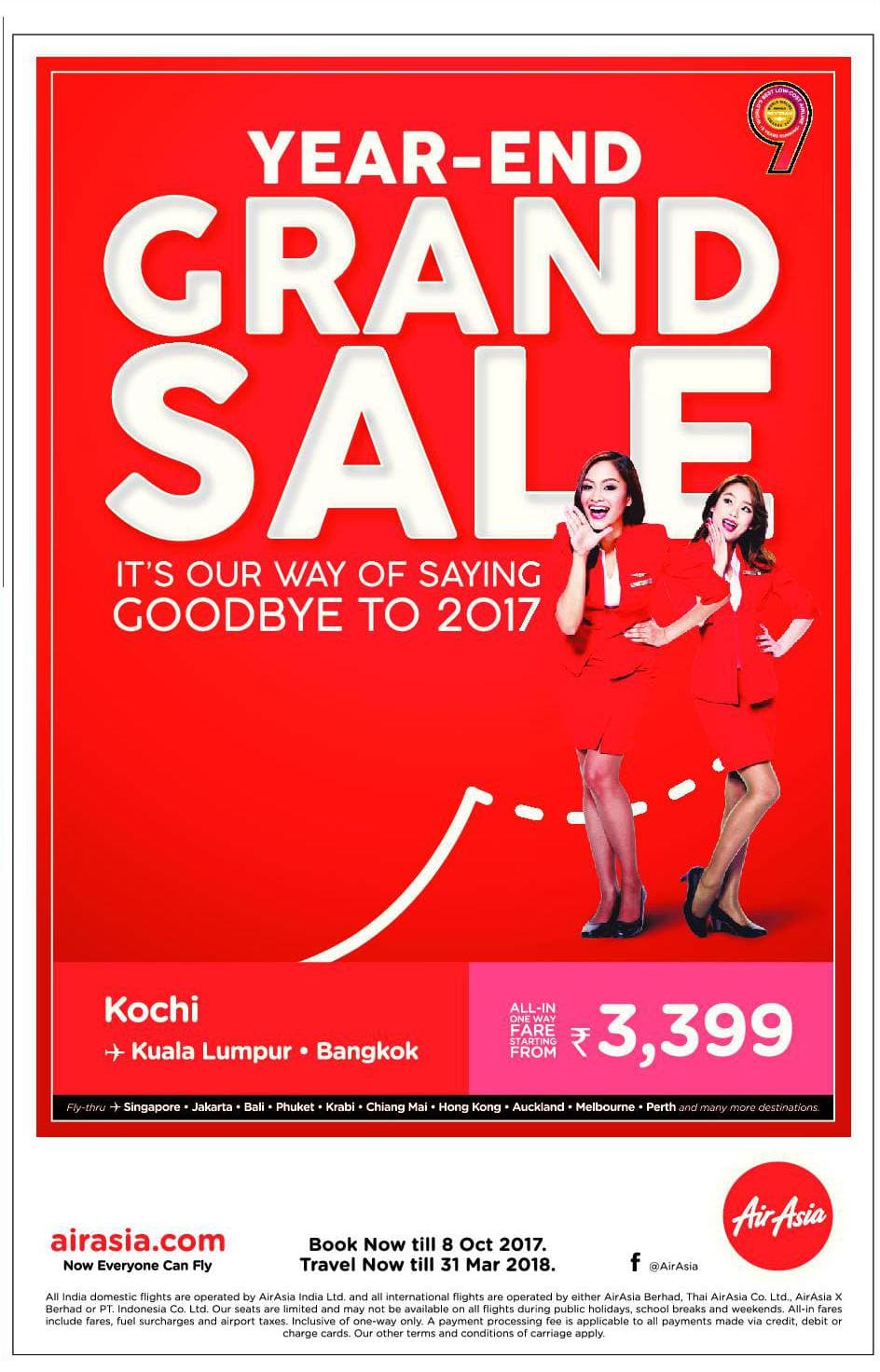 Air Asia Year End Grand Sale Its Our Way Of Saying Goodbye To 2017 
