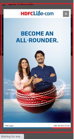 Sportskeeda Interstitials Banner Advertising
