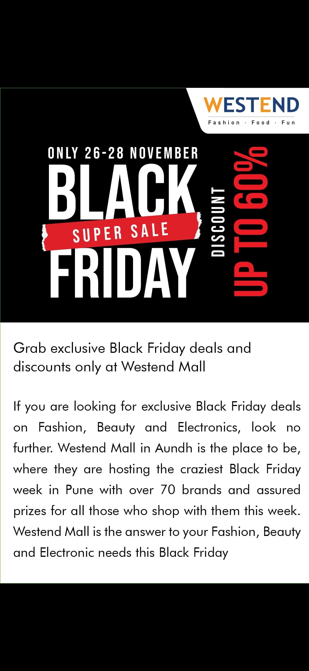 Westend Mall | Black Supersale Friday