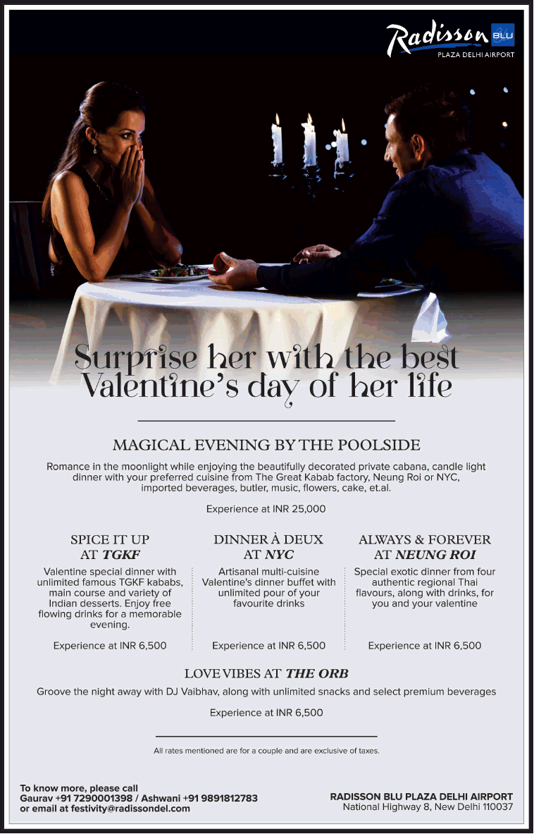 Radisson Blu Plaza Surprise Her With The Best Valentines Day Of Her Life 
