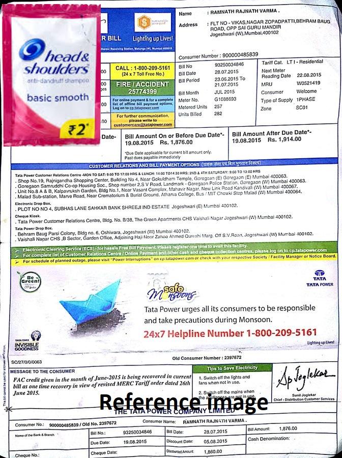 Electricity Bills - Mumbai - Sampling - Tata Power Advertising Electricity Bills - Mumbai - Sampling - Tata Power Advertising