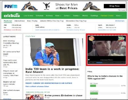 Cricbuzz, Website - Video ad Cricbuzz, Website - Video ad