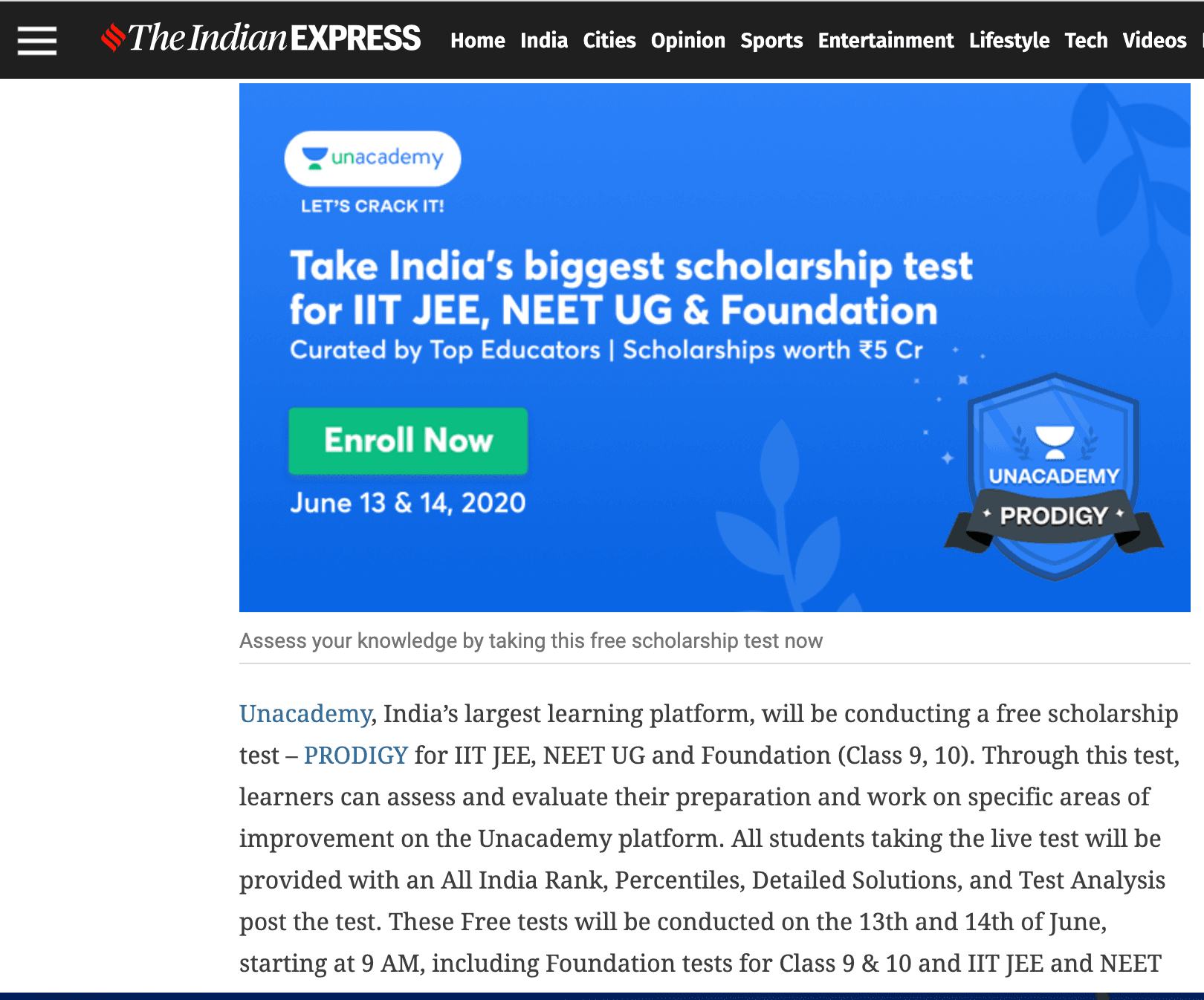 The Indian Express - Article Advertising Option 1 The Indian Express - Article Advertising Option 1