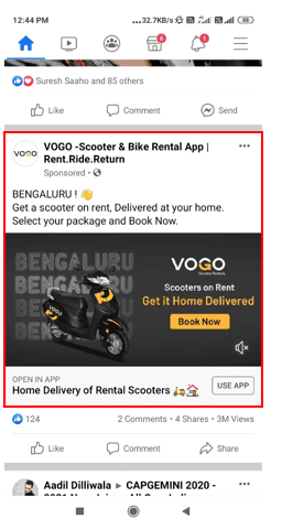 Facebook- Banner Advertising-Option 2