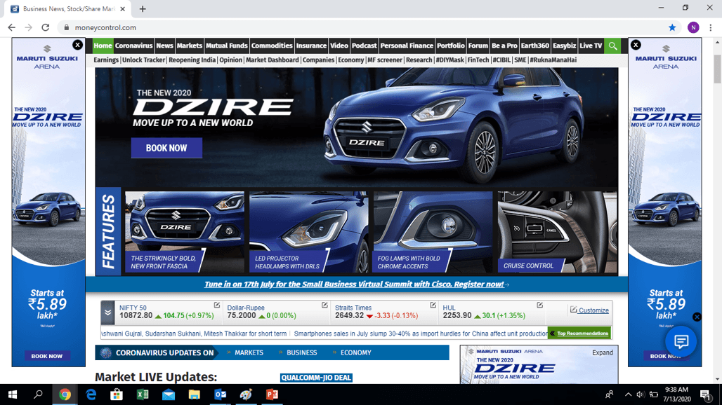 Money Control - Roadblock Ad Reference Money Control - Roadblock Ad Reference