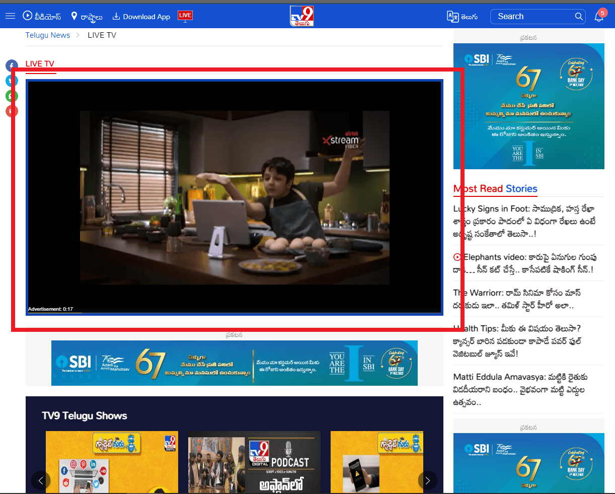 TV9- video advertising TV9- video advertising