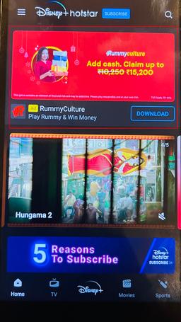 Hotstar Advertising Mashthead Banner