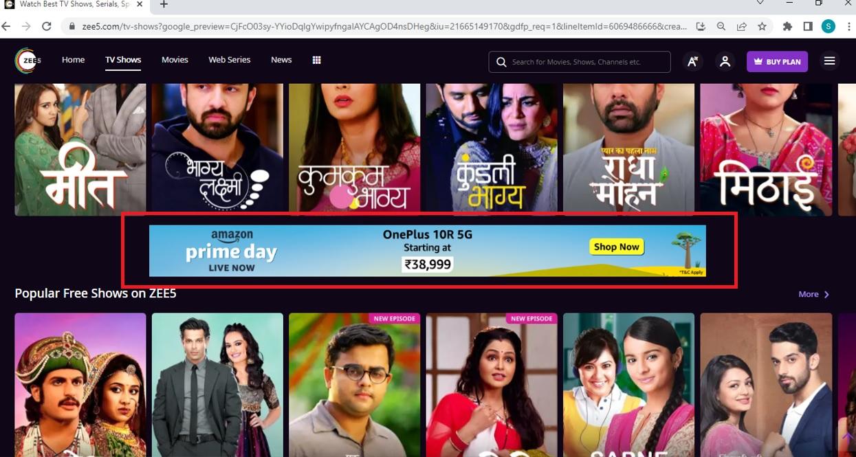 Zee5 App - Roadblock Advertising Zee5 App - Roadblock Advertising