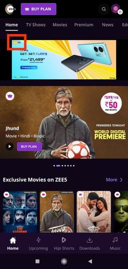 Zee5 App - Banner Advertising