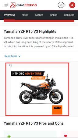 Bikedekho Banner Advertising