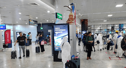 Arrival Aerobridge corridor, Baggage belt hall, Arrival exit gates