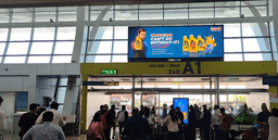 On the top of the arrival exit gate