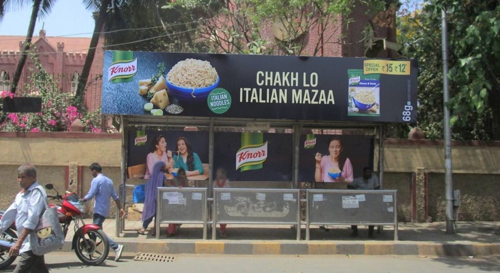 Advertising on Bus Shelter in Bandra West, Mumbai