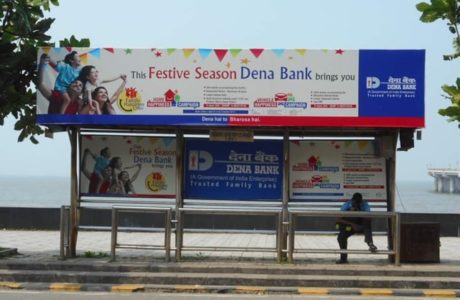 Advertising On Bus Shelter In Worli, Mumbai
