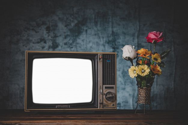 Old Retro Tv It S Still Life With Flower Vases 1150 19437