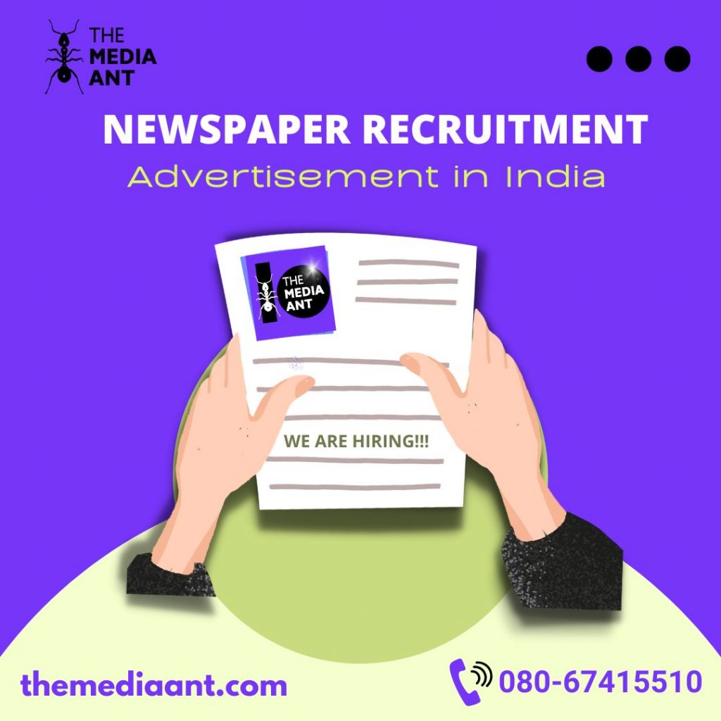 Newspaper Recruitment Advertisement in India