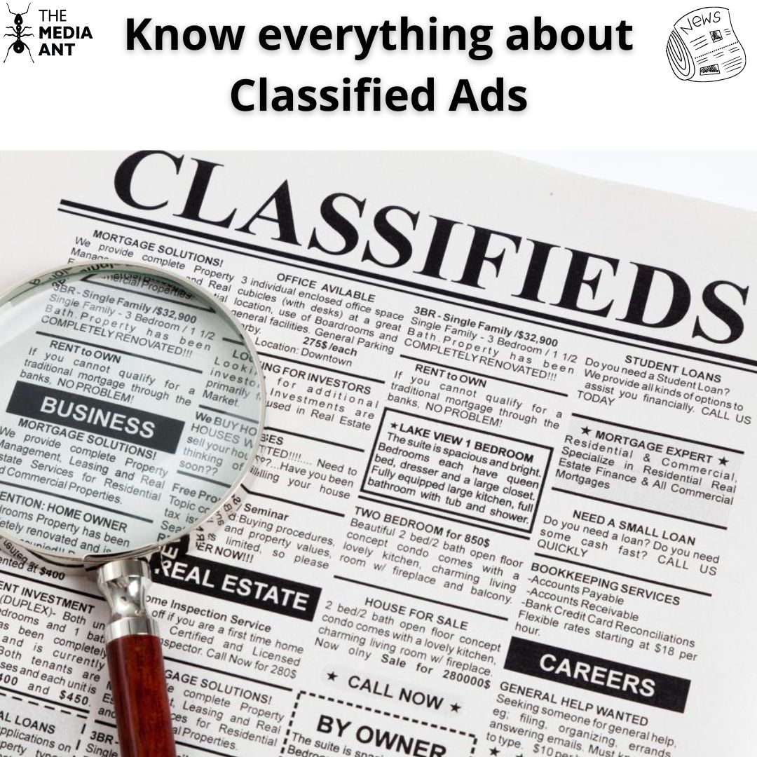 What is classified ads section in newspaper?
