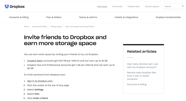 Dropbox: More Space For More Users